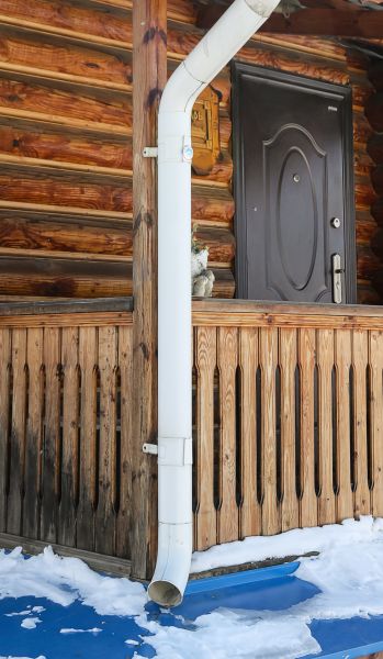 Porch Downspout Installation in Hiawassee